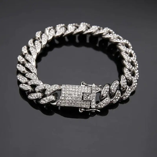 Cuban Link Diamond Bracelet for Hip Hop Jewelry