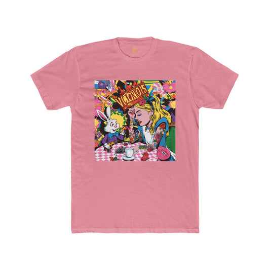 Alice in Wonderland Tea Party Graphic Tee - Psychedelic Pop Art Alice & White Rabbit T-Shirt
