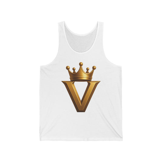 King V Crown Tank Top — Gold V Emblem Athletic Jersey