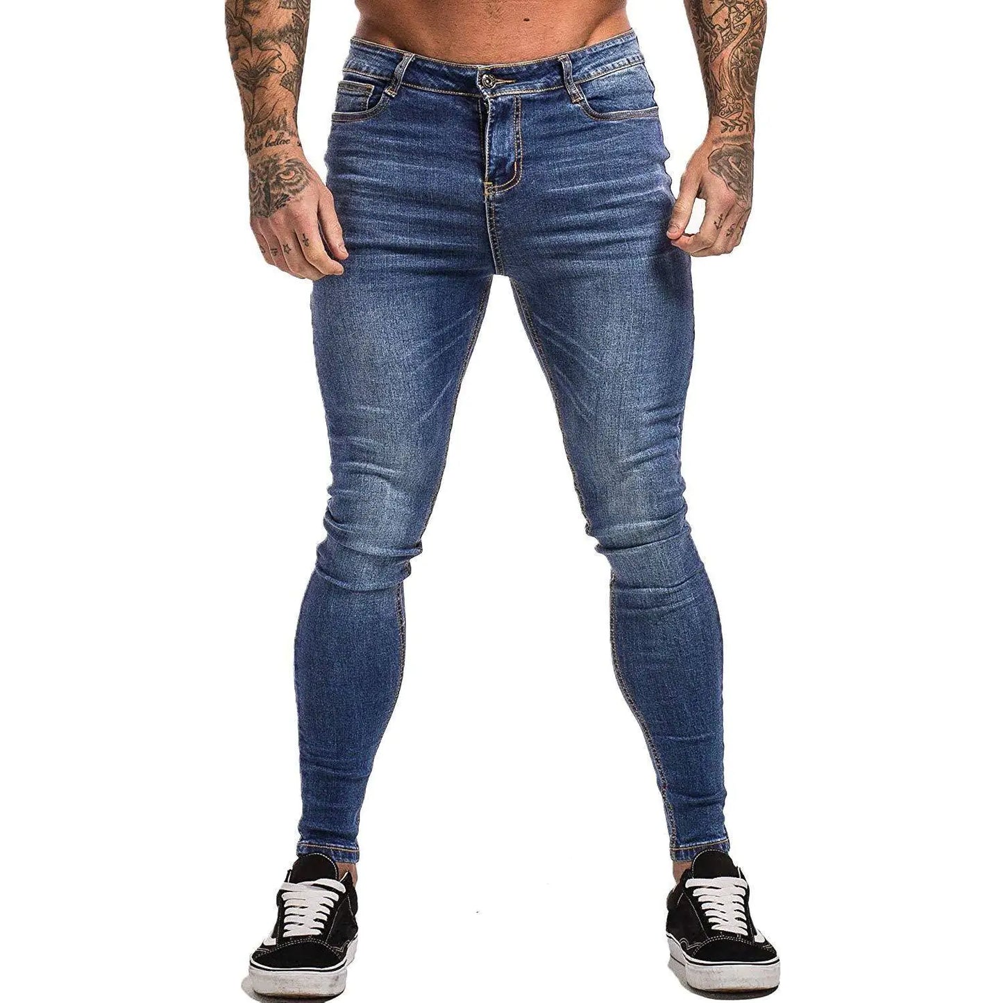 Men's Blue Slim-Fit Stretch Skinny Jeans